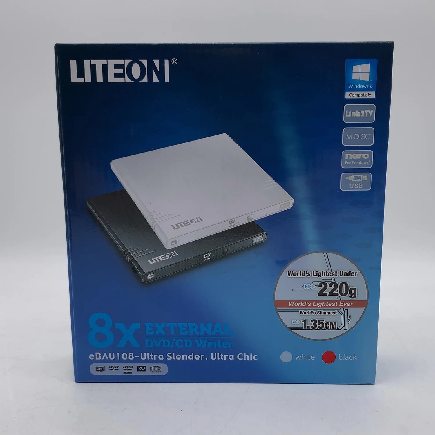 New Lite-On 8X External DVD/CD Writer EBAU108