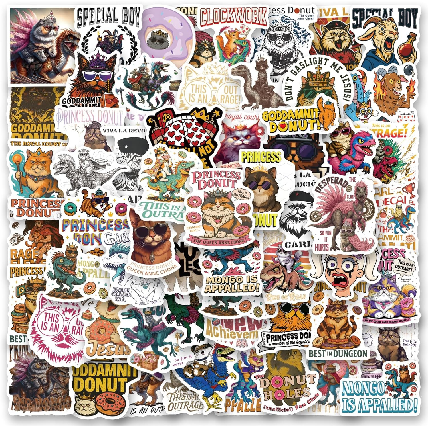 106 PCS Dungeon Crawler Carl Stickers Pack, for Water Bottle, Laptop, Phone