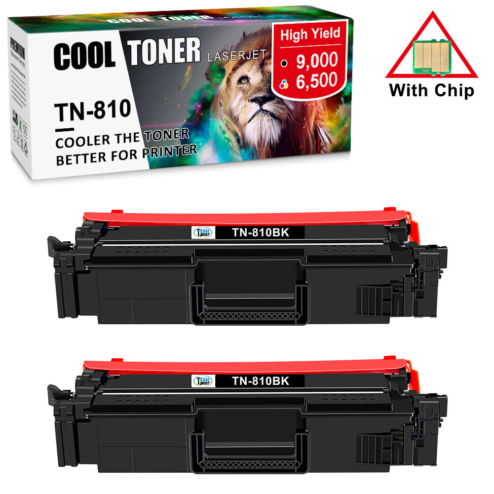 2PK Black TN-810 TN810 Toner Compatible for Brother HL‐L9410CDN MFC‐L9610CDN