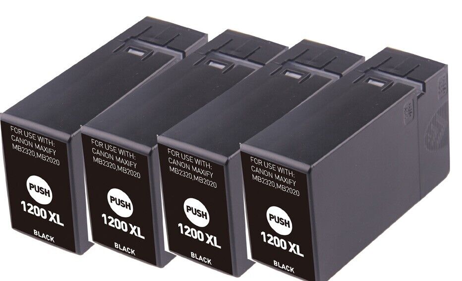 4P BLACK Quality XL Ink + Chip fits PGI-1200 Canon MB2020 MB2120 MB2320 MB2720