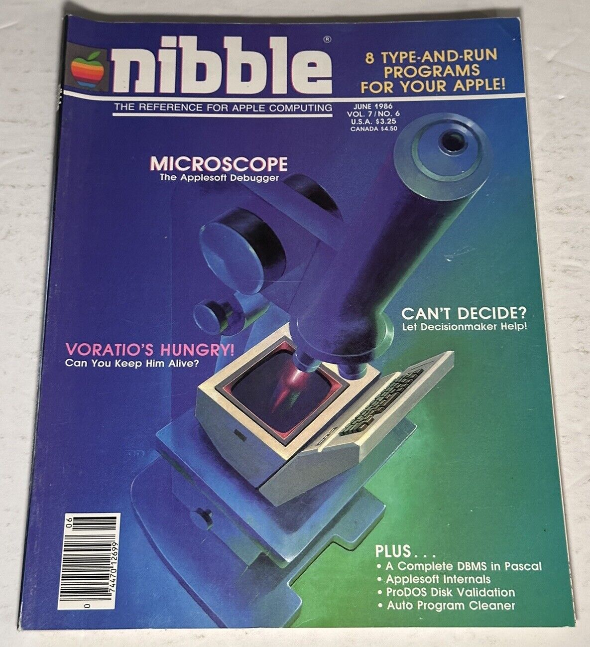 Vintage June 1986 Nibble Magazine Type-And-Run Programs Voratio Pascal ProDOS