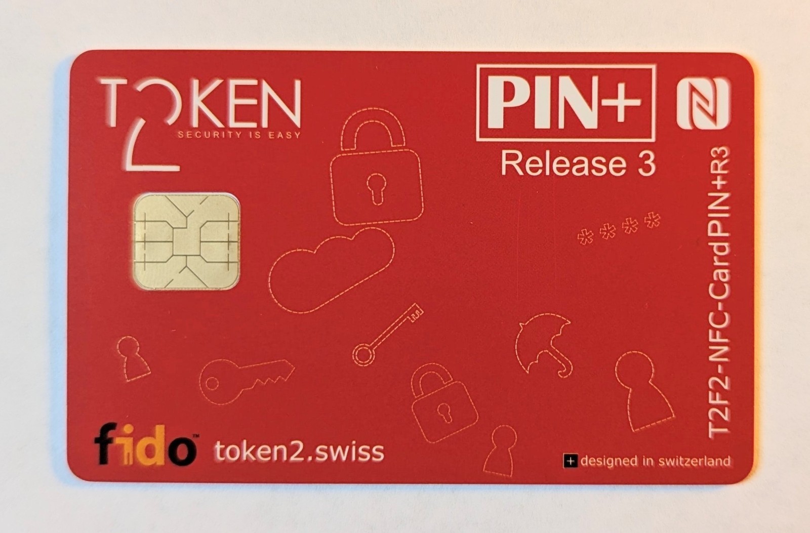 Token2 NFC Smartcard FIDO2.1 Level 2. R3. Security Key Card. Swiss Made FOSS