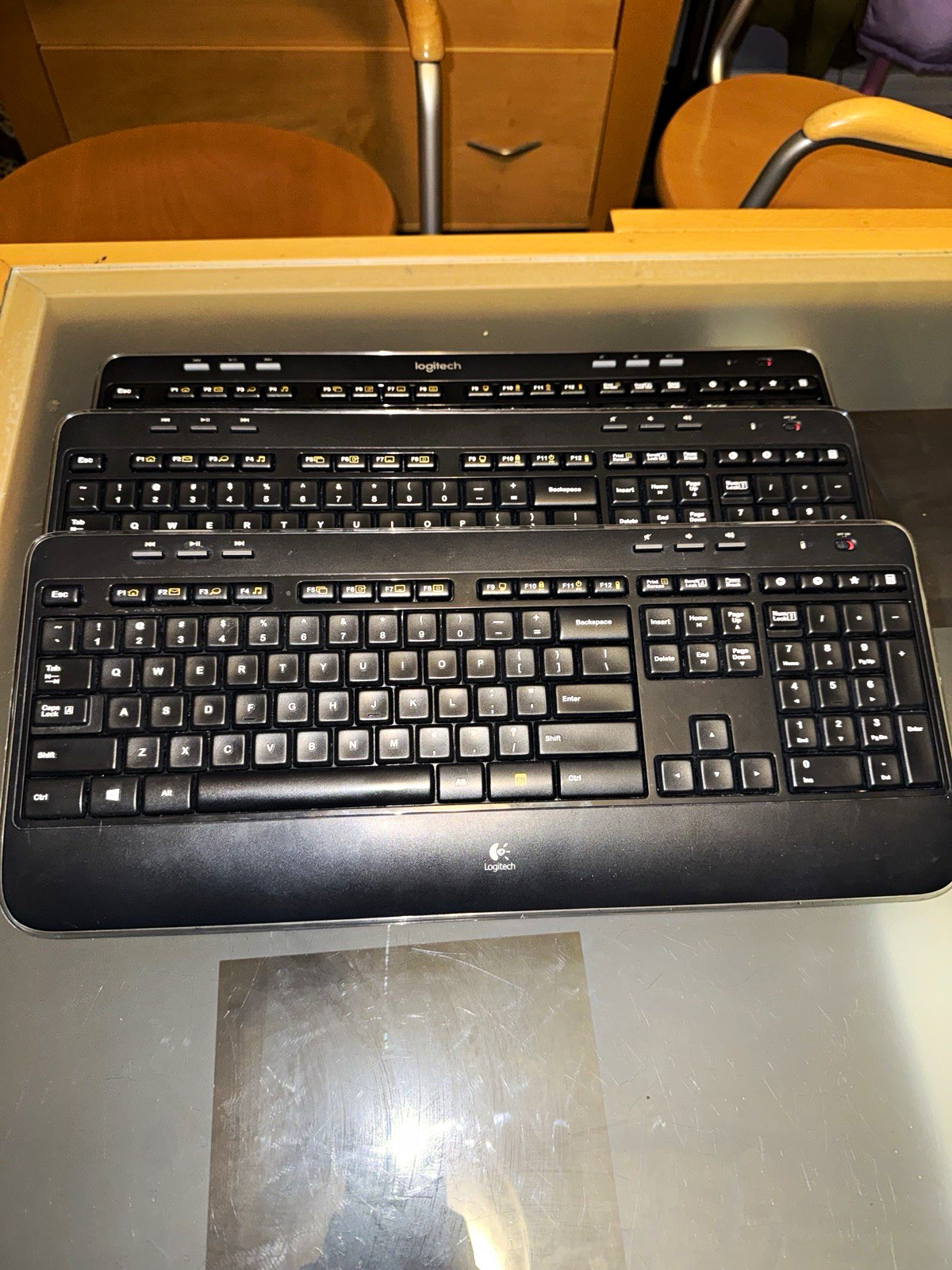 Logitech K520 Wireless Keyboards x 3 - NO USB Receiver – For Parts/Repair