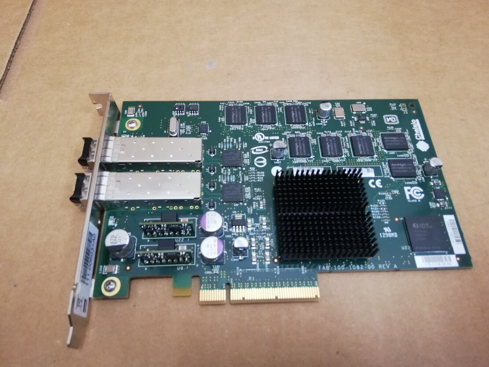 NETAPP 111-00603+AO Chelsio 10GB Dual Port SFP+ PCI-E Card W/ 2 SFP Modules