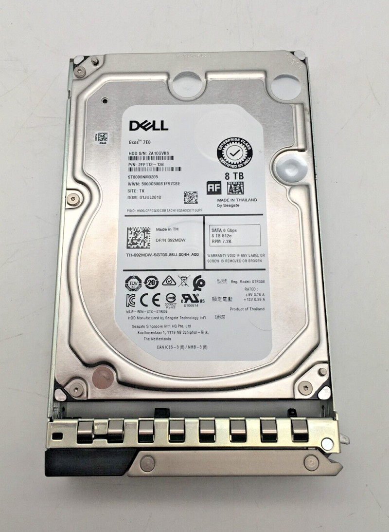 Compatible Dell 92MDW 8TB SATA ST8000NM0205 3.5" Enterprise Hard Drive