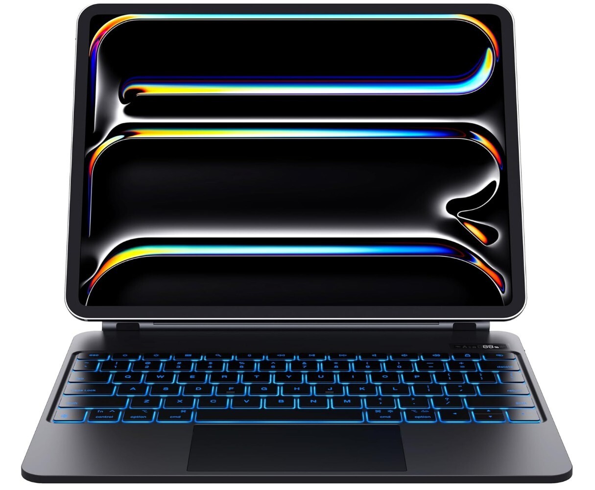 CHESONA 7-Color Backlight Battery Digital Display Keyboard Case for iPad Pro 13