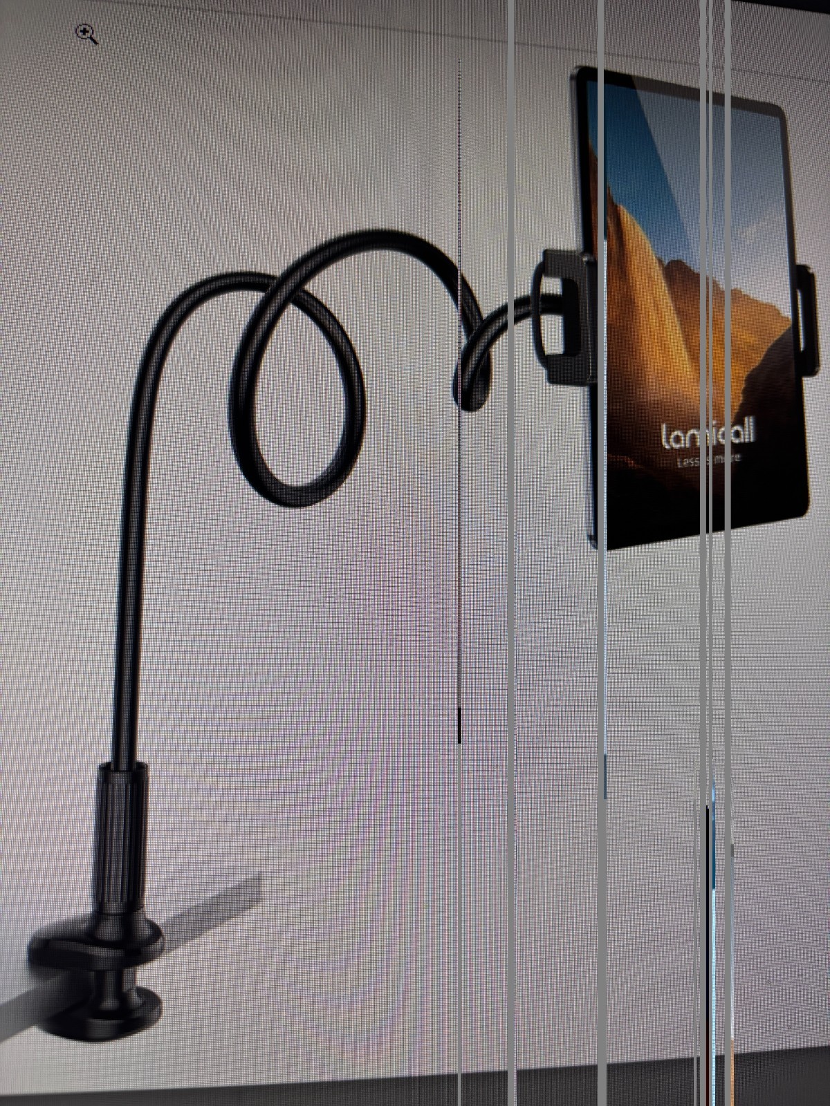 Lamicall Gooseneck Tablet Holder Mount : Flexible Arm Clip Stand Black