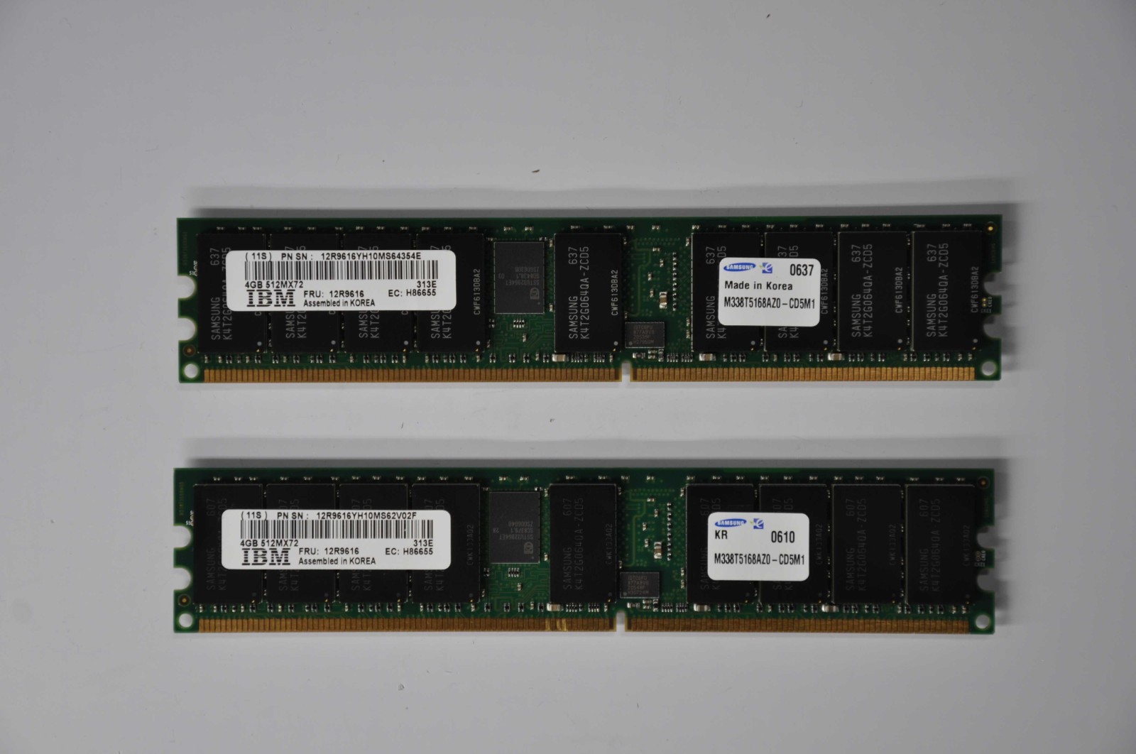 IBM 4GB DDR2 MAIN STORAGE FC 4477 KIT X 2 USED 12R9616