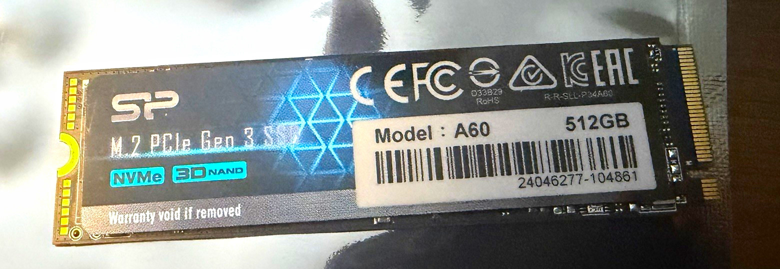 Silicon Power A60 512GB M.2 2280 NVMe PCIe Internal SSD - 99% health