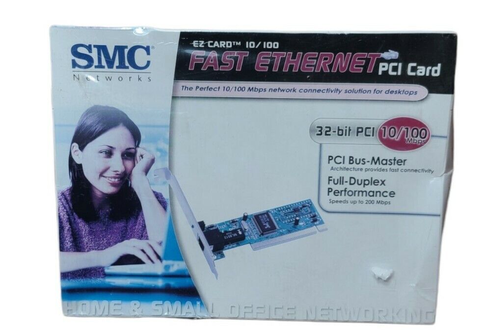 2 SMC Networks Fast Ethernet PCI 32 bit Card Adapter 10/100Mbps SMC1244TX-1 