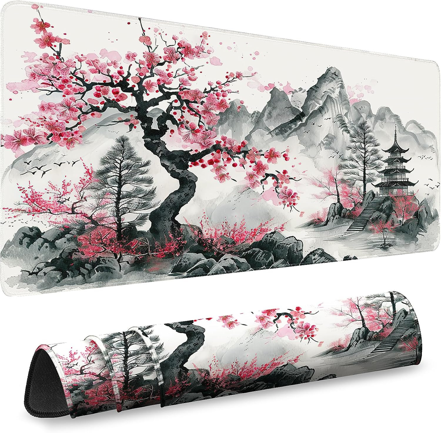 Gaming Mouse Pad, Desk Mat for Keyboard and Mouse, Large Mouse Pad for Desk, Com