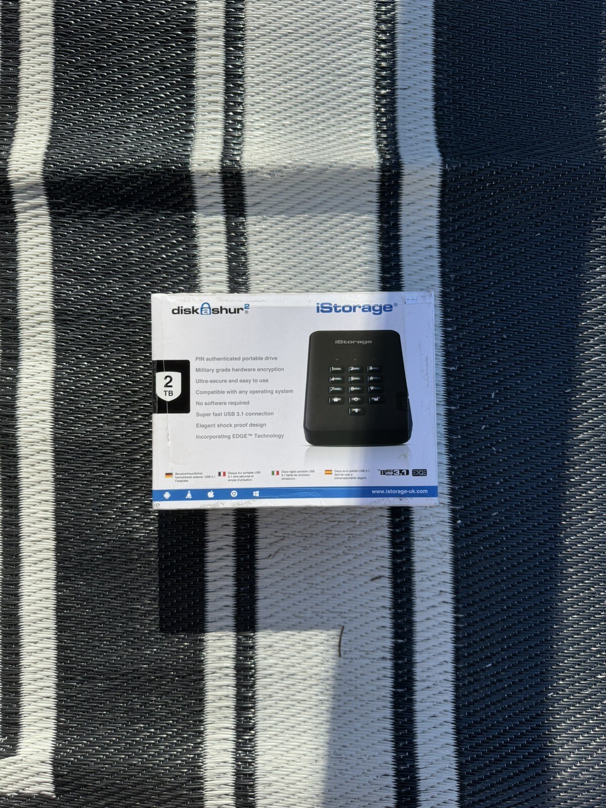 iStorage diskAshur2 HDD 2 TB | Secure Portable Hard Drive | Password Protected |
