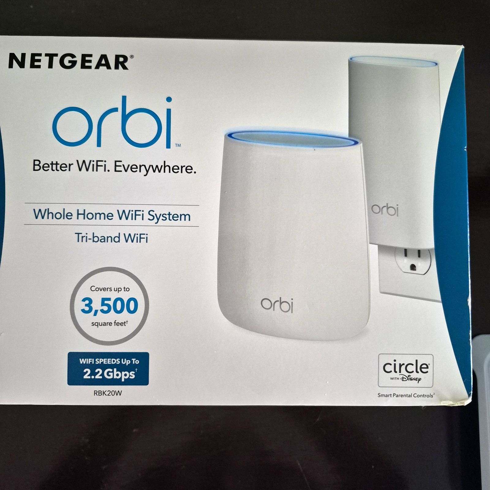NETGEAR Orbi AC2200 Tri-Band Wi-Fi System - RBK20W-100NAS plus Satellite
