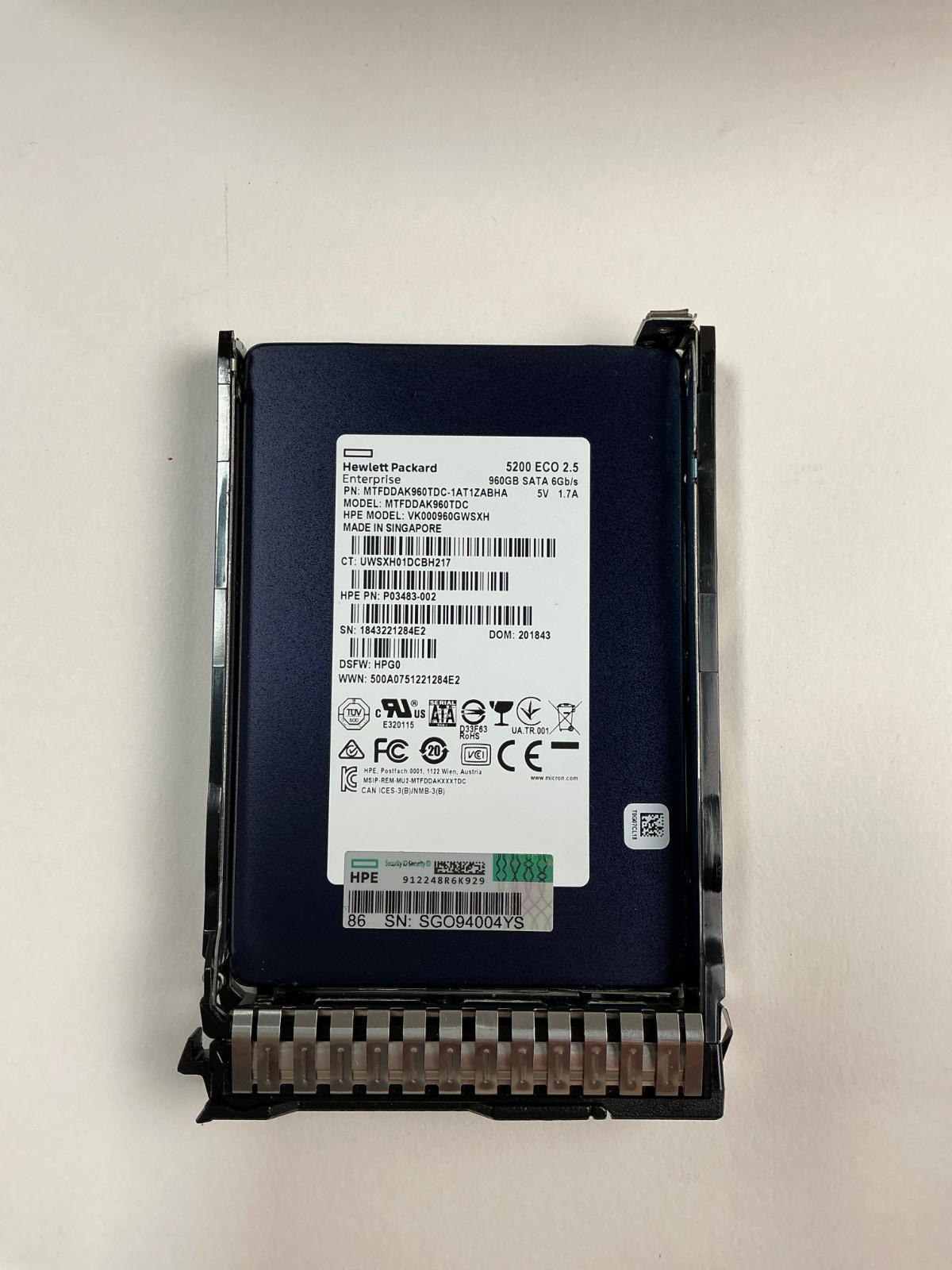 HP P05313-001 960GB SATA RI SFF SC DS SSD P04476-B21