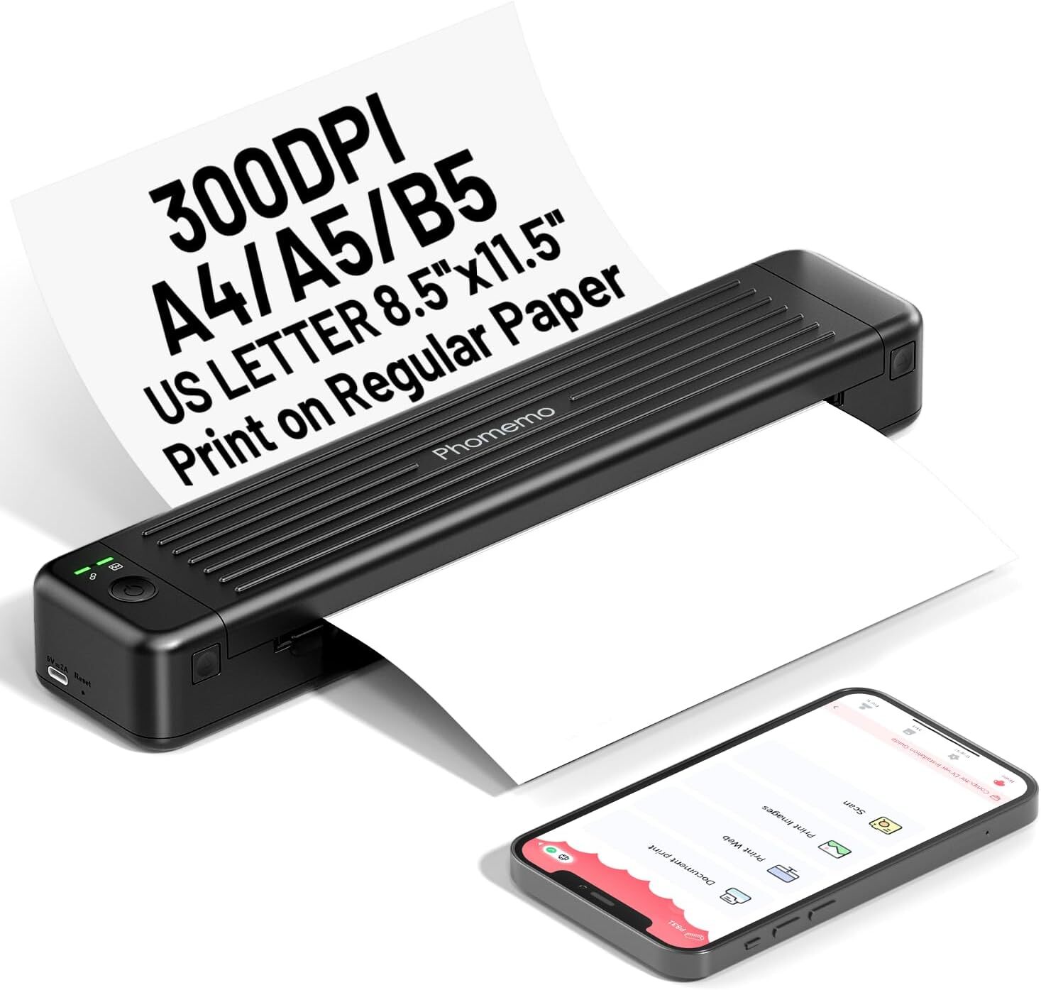 Phomemo P831 Portable Printer Wireless Bluetooth Small Printer A4 for Travel