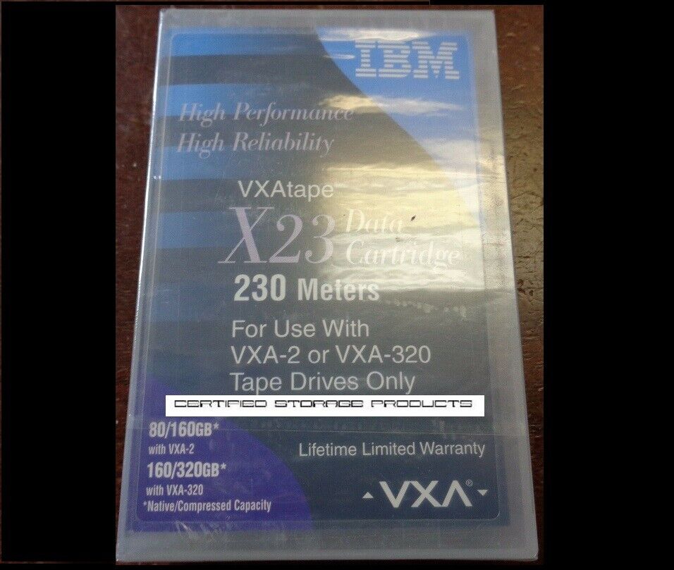 NEW IBM 24R2137 X23 230m Data Tape Cartridge 80/160GB VXA-2/320GB VXA-320 Sealed