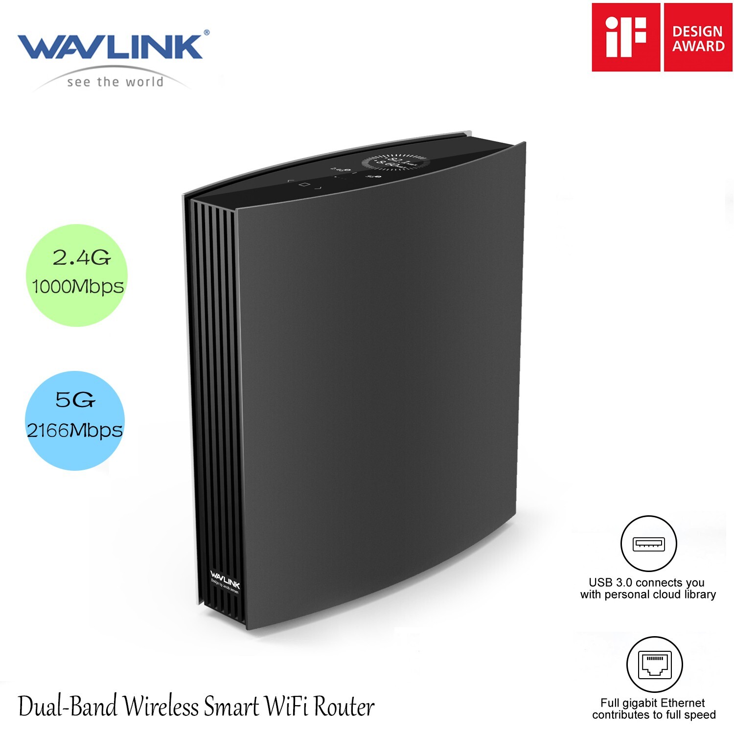 Wavlink AC3200 WiFi Router Dual Band Gigabit Wireless Internet Router MU-MIMO