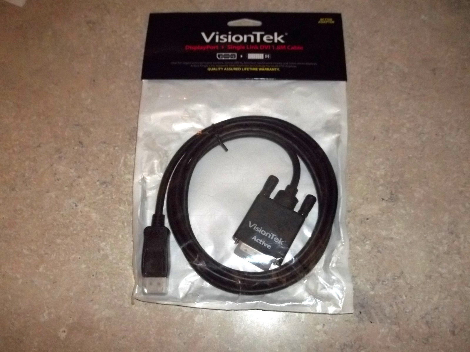 Visiontek 1.8m Displayport To Dvi Active Single Link Cable 900799