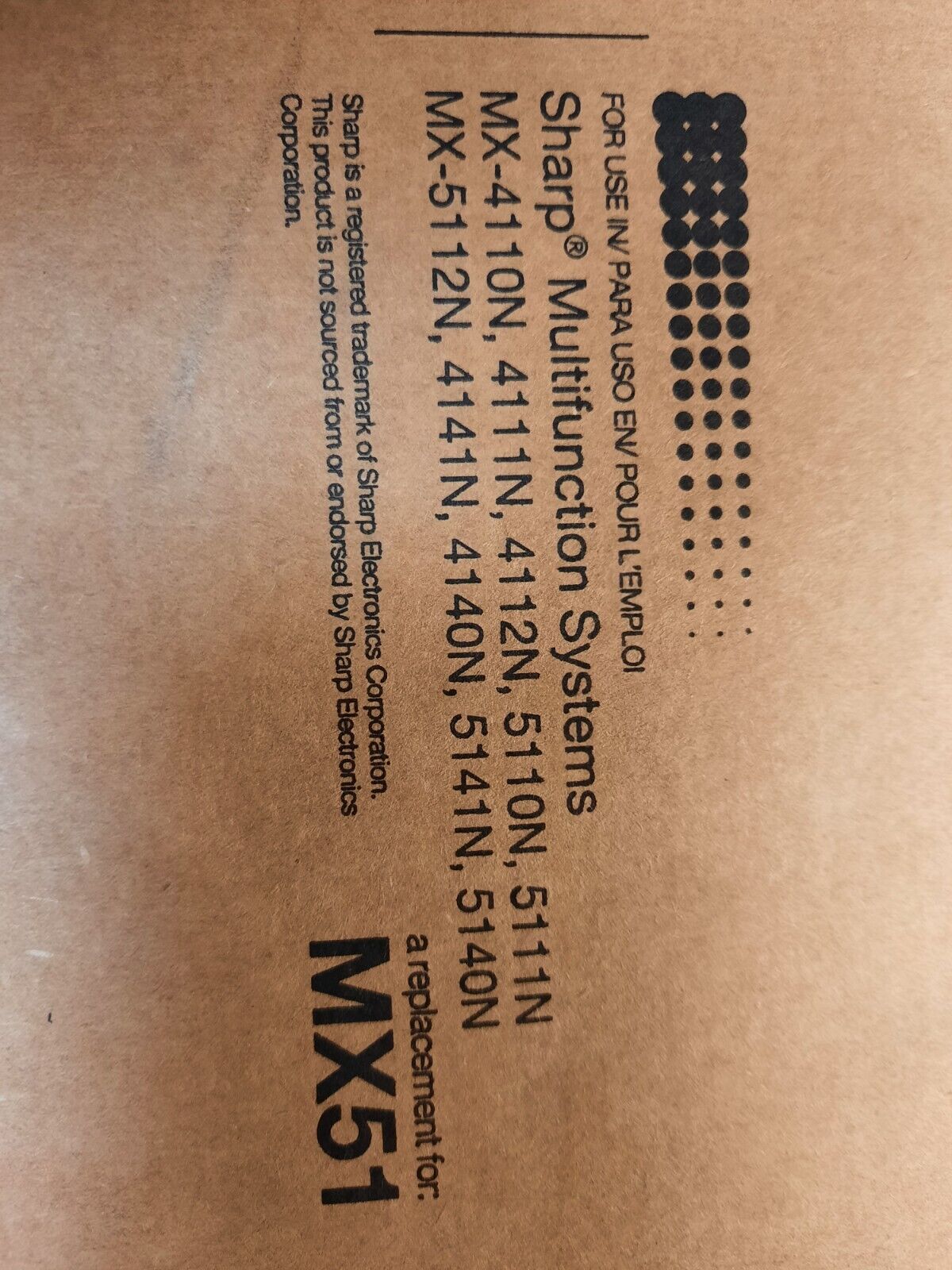 Genuine Sharp MX-51NT-BA Black Toner For MX4110N/4111N/5110N