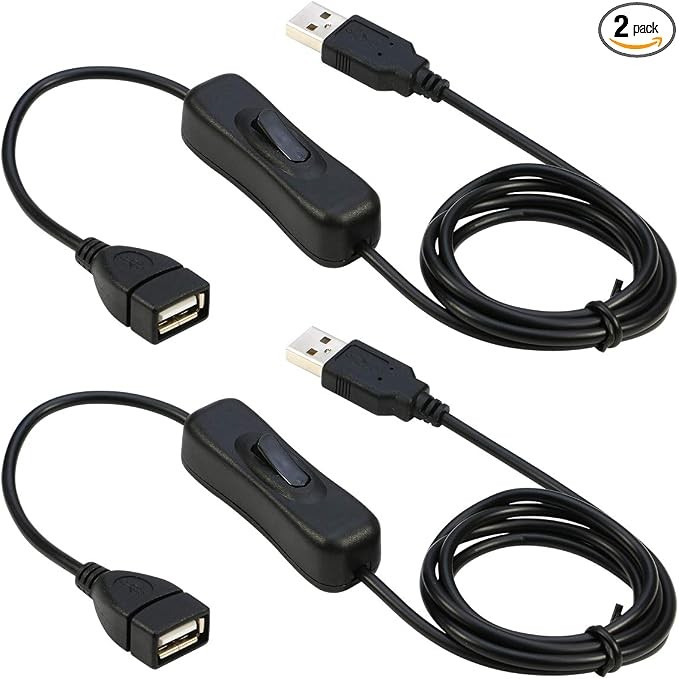 USB Extension Cable With ON/OFF Switch - Male to Female Support (Data and Power)