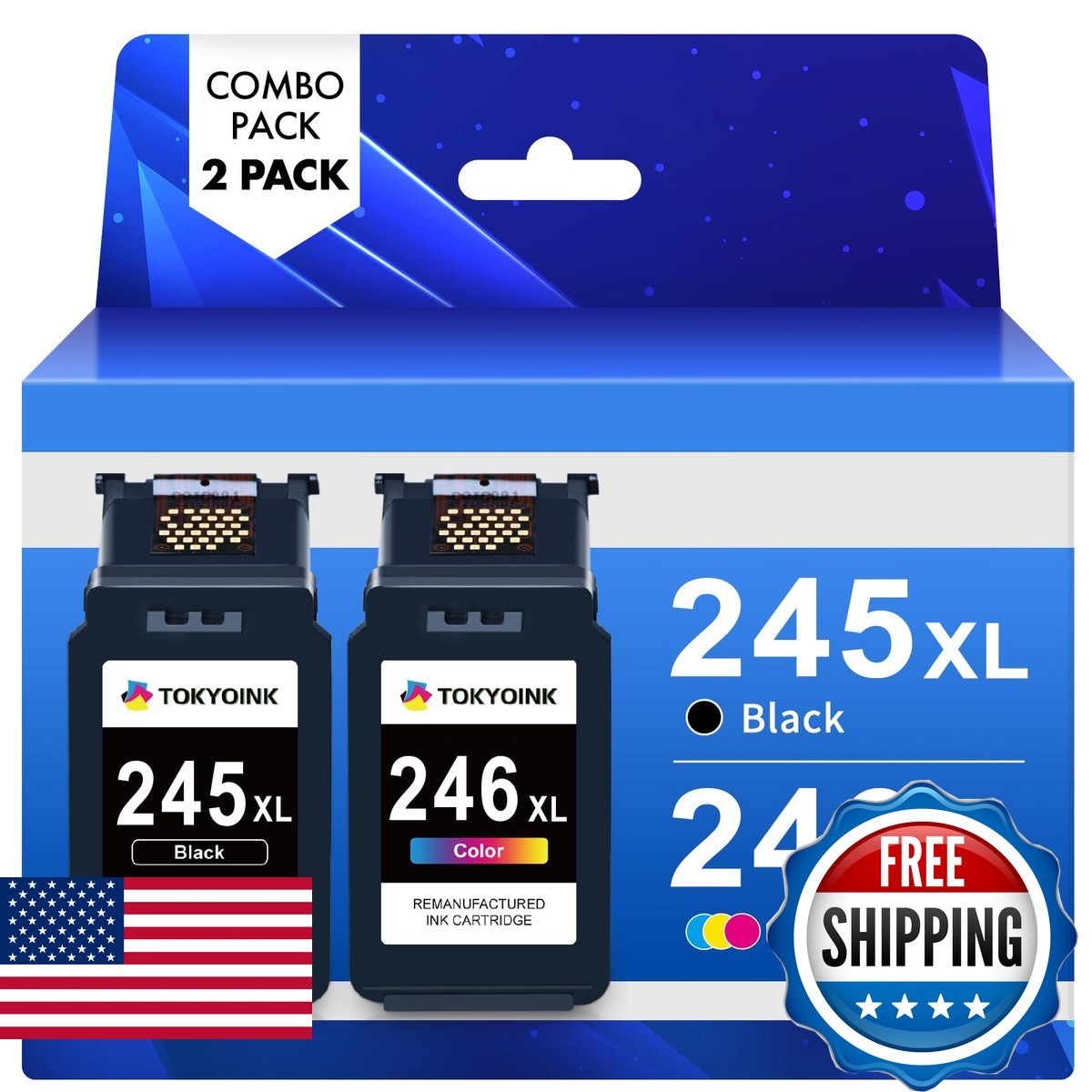 TOKYOINK 245XL Ink Cartridges Replacement Canon 245XL 246XL Combo Pack 245XL