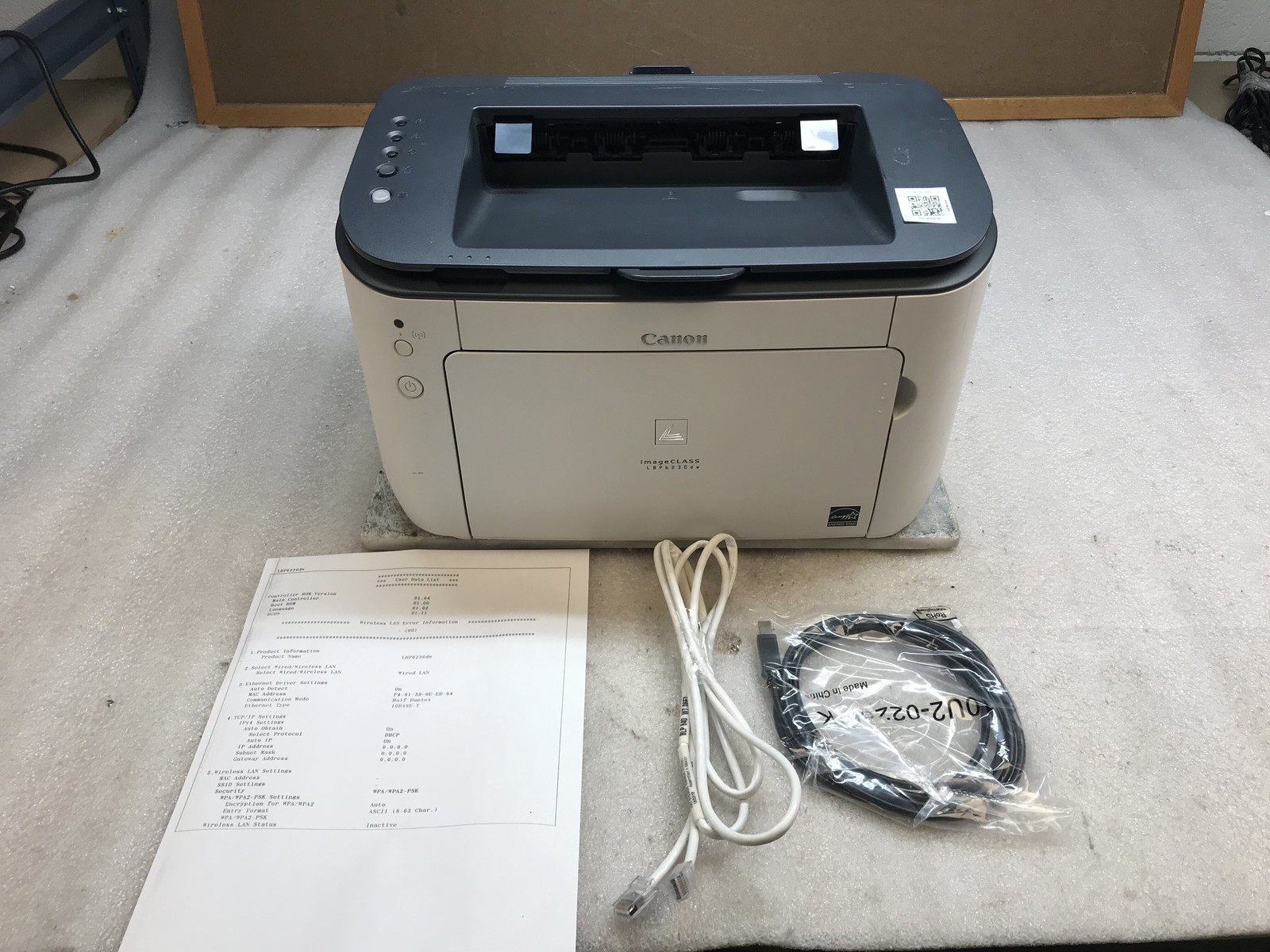 Canon Imageclass LBP6230DW - Wireless, Duplex Laser Printer 72K Pages - Tested