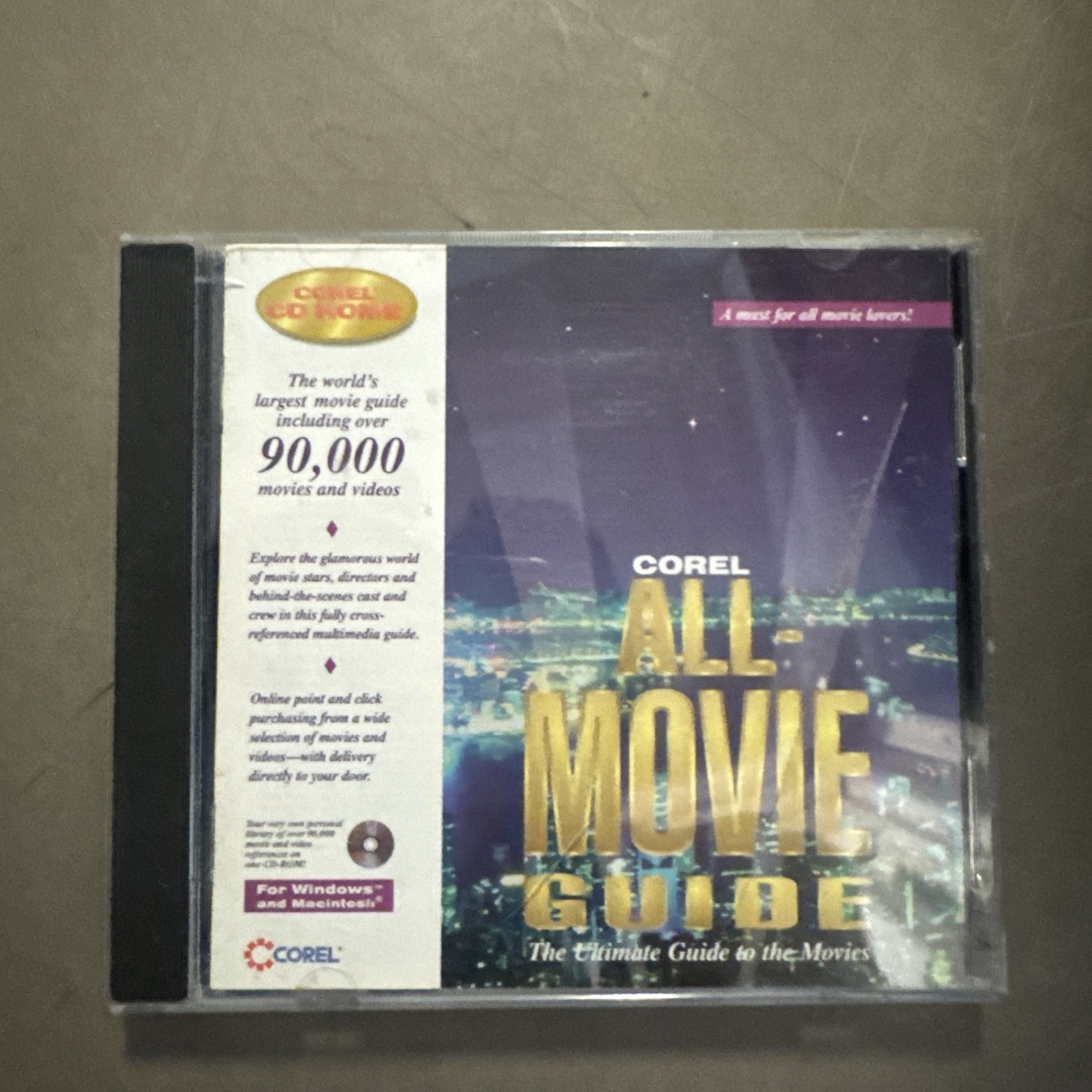 1995 Corel All-Movie Guide The Ultimate Guide to the Movies Windows & Mac CD-ROM