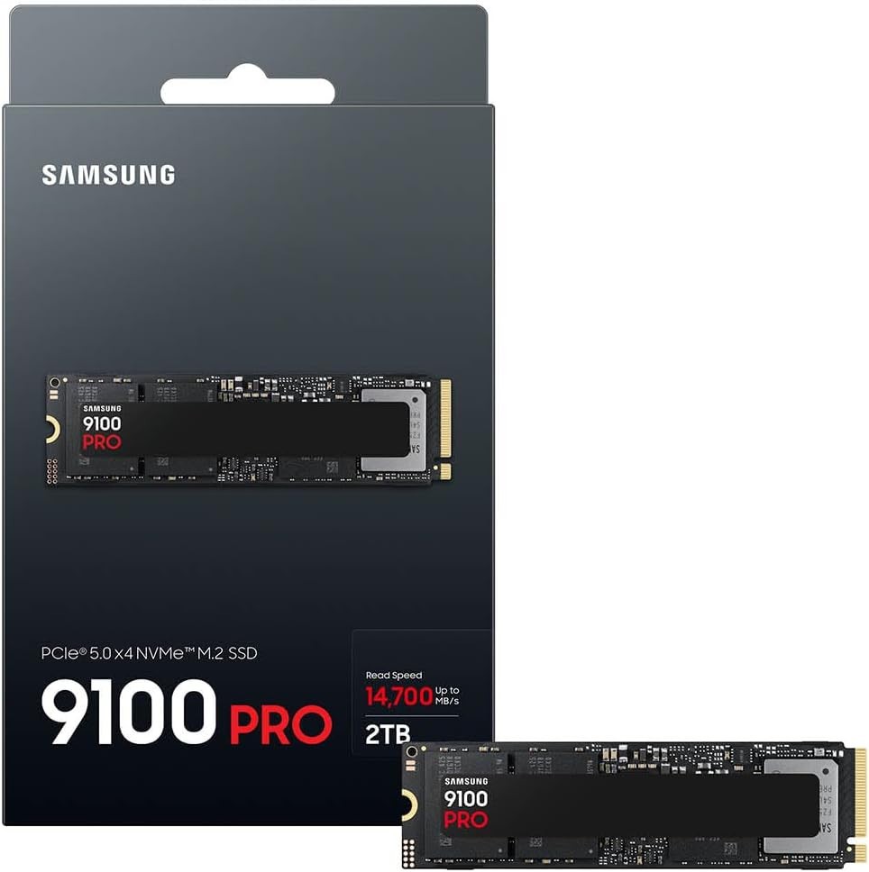 Samsung 9100 PRO 2TB PCIe 5.0 x4 NVMe M.2 SSD – 14,700 MB/s (MZ-VAP2T0B/AM)