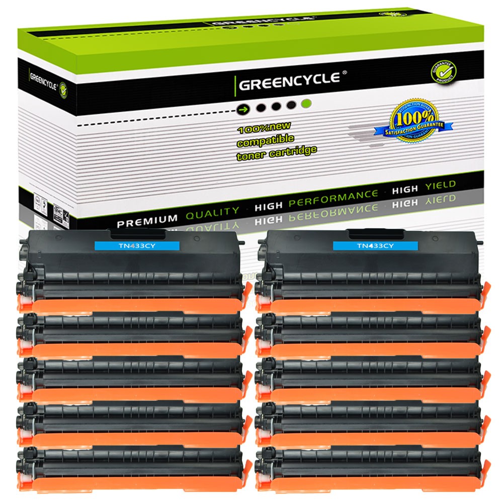 10PK Toner Compatible for Brother TN433CY HL-L8260CDW HL-L8360CDW DCP-L8410CDW