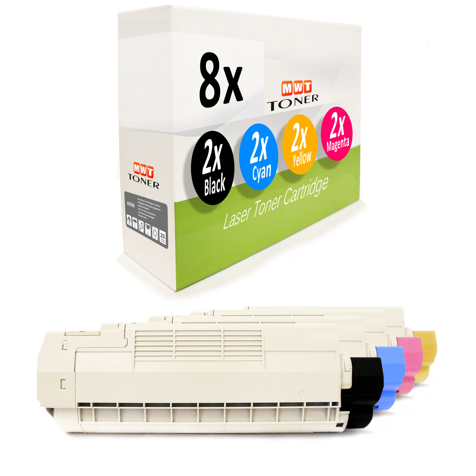 8x MWT Cartridge for OKI Color C 612 D DN Multipack