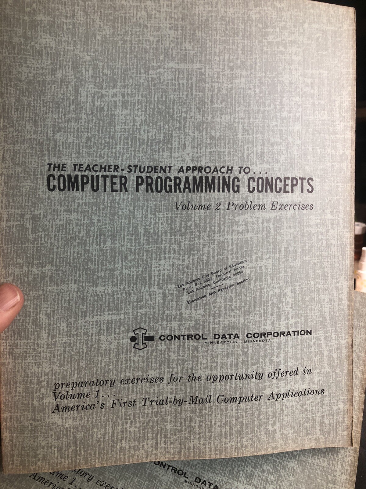 Vintage Computer Manual Book Computer Programming Concepts Control Data B 1963