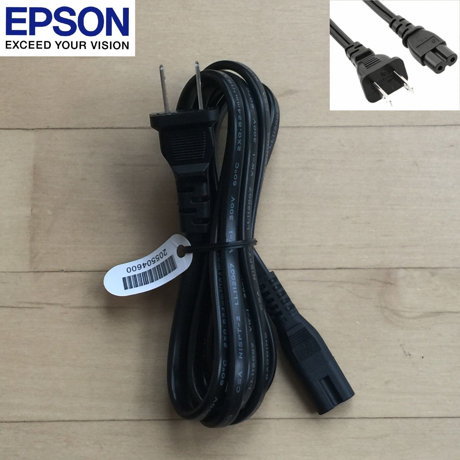 Original OEM Epson AC Power Cord XP430 XP440 XP4100 XP6000 XP6100 XP7100 ET 2760