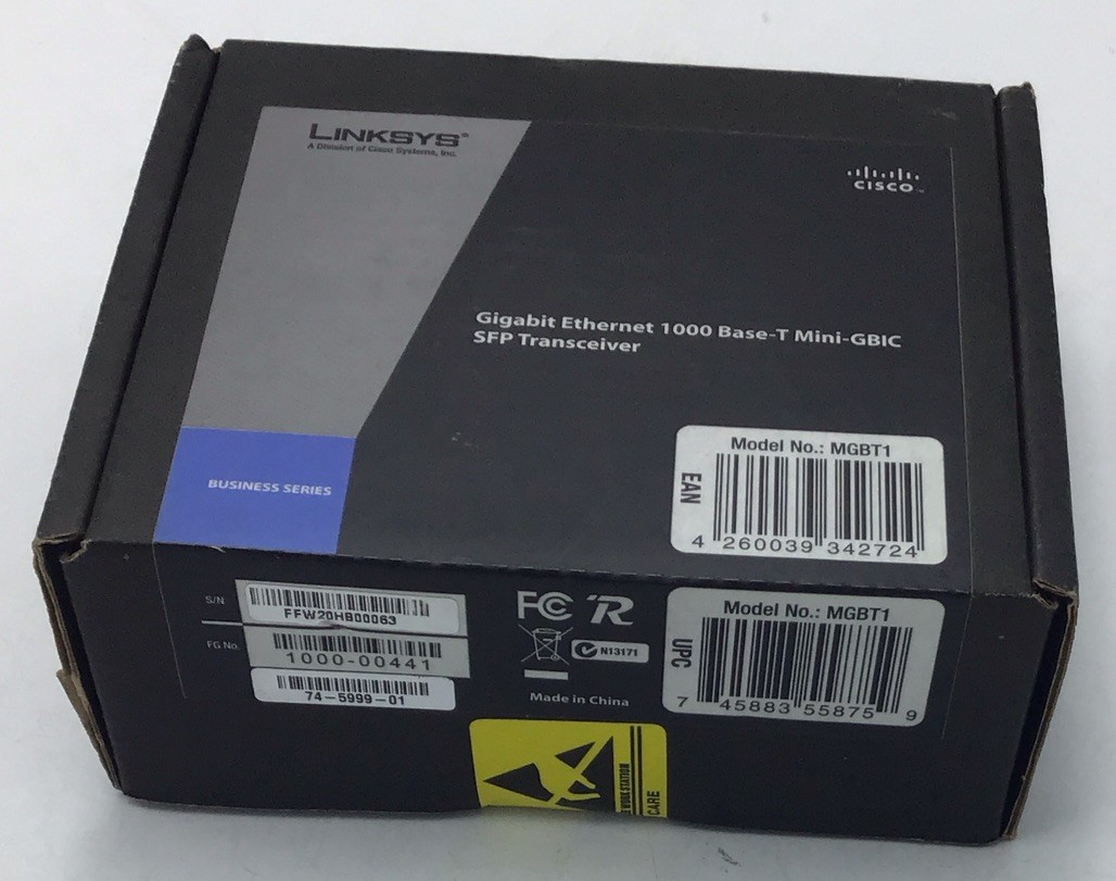 Cisco Linksys MGBT1 Gigabit Ethernet 1000 BaseT Mini-GBIC SFP Transceiver A948