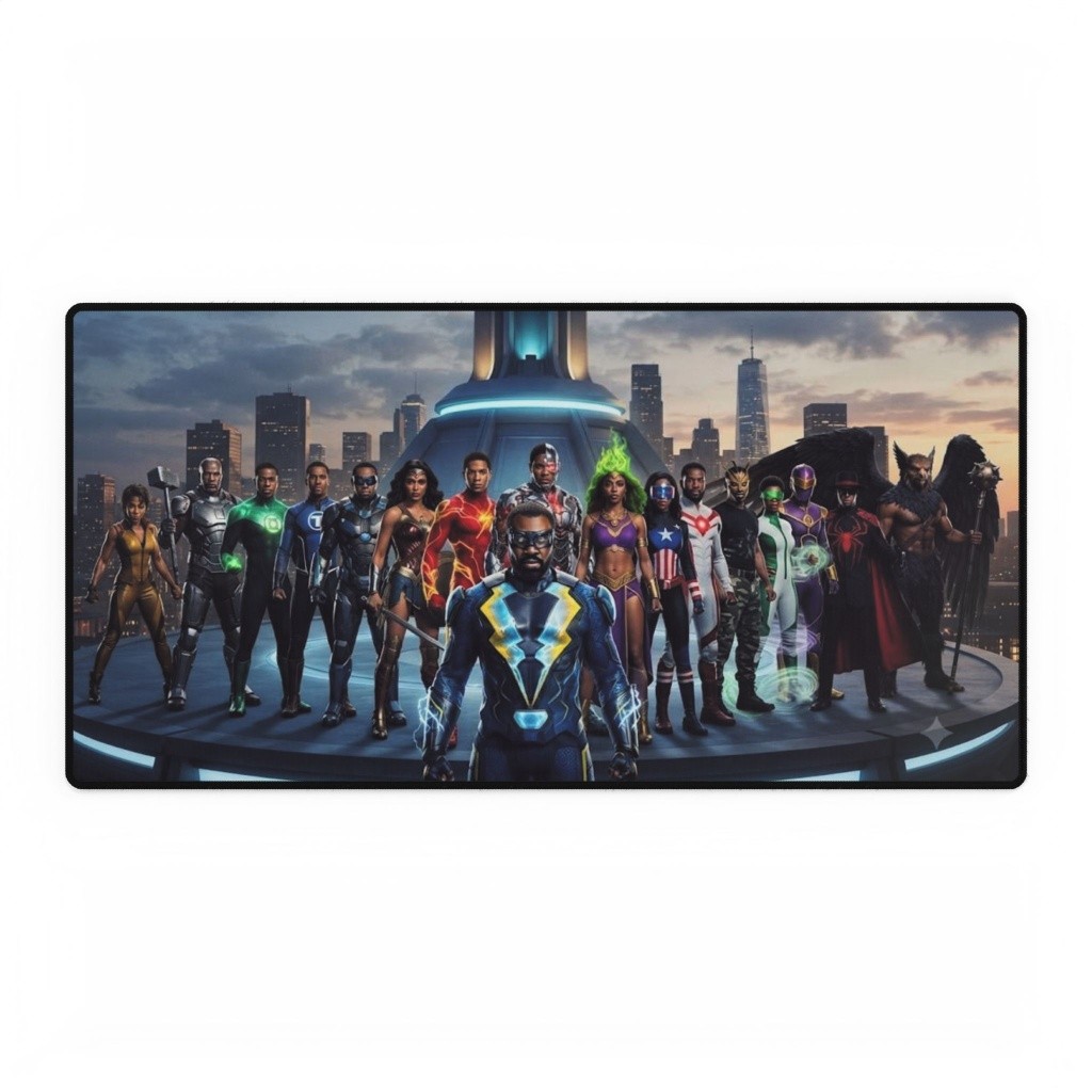 DC Comics Black Superhero Team Lineup Mouse Pad Desk Mats