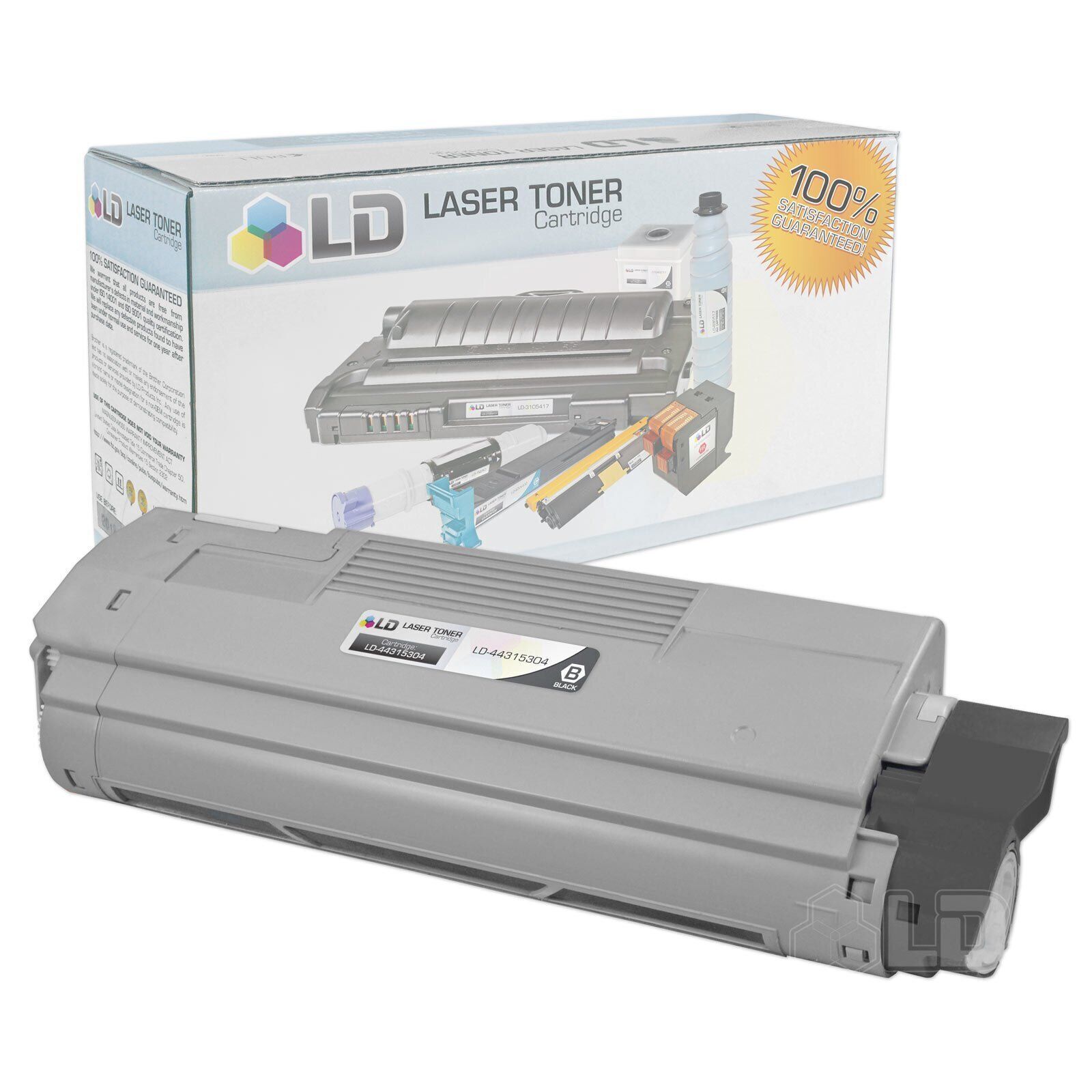 LD Compatible Okidata 44315304 Black Laser Toner Cartridge for OKI C610 Series