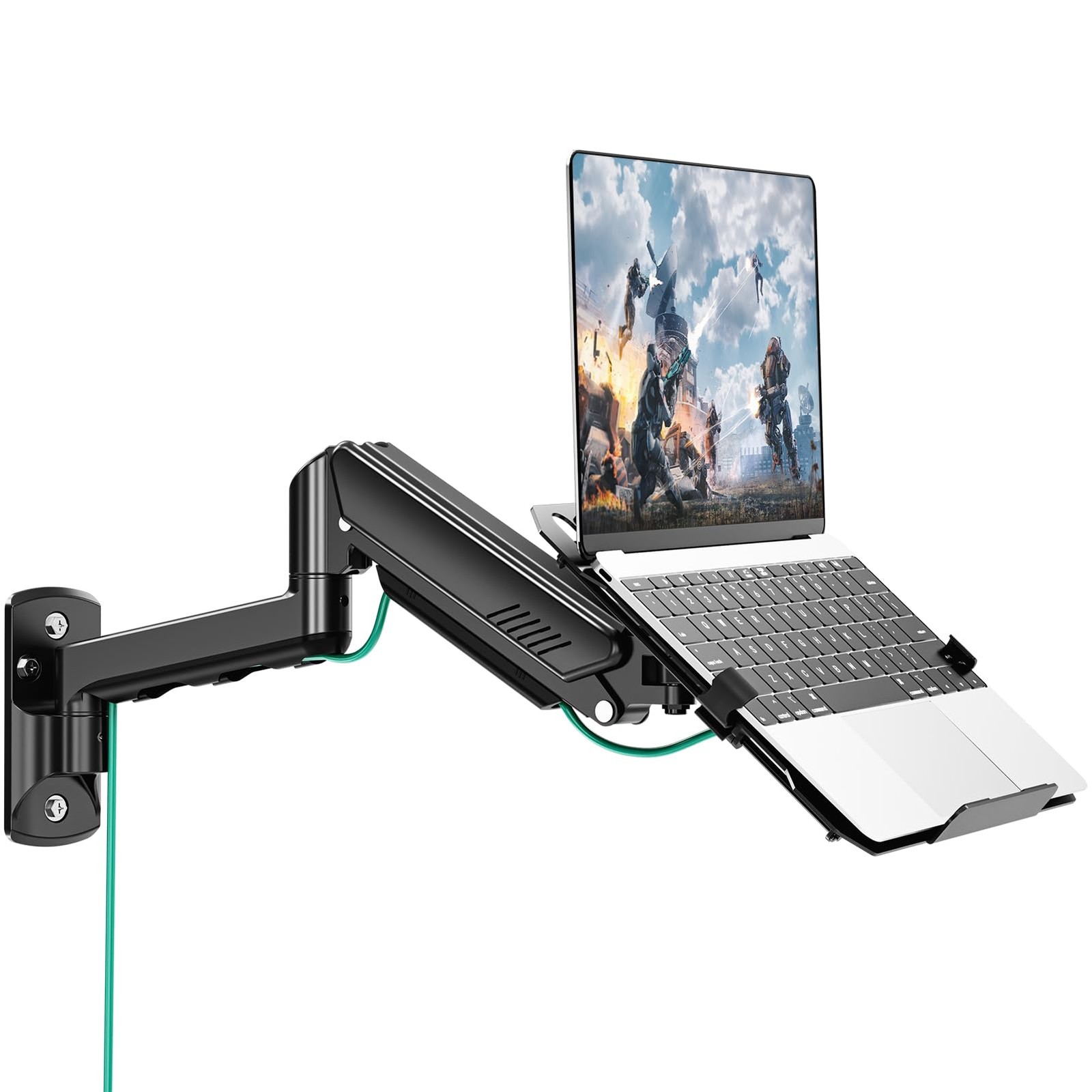 Adjustable Laptop Wall Mount with Vented Tray for 11-32 Screens, 4.4-22 lbs