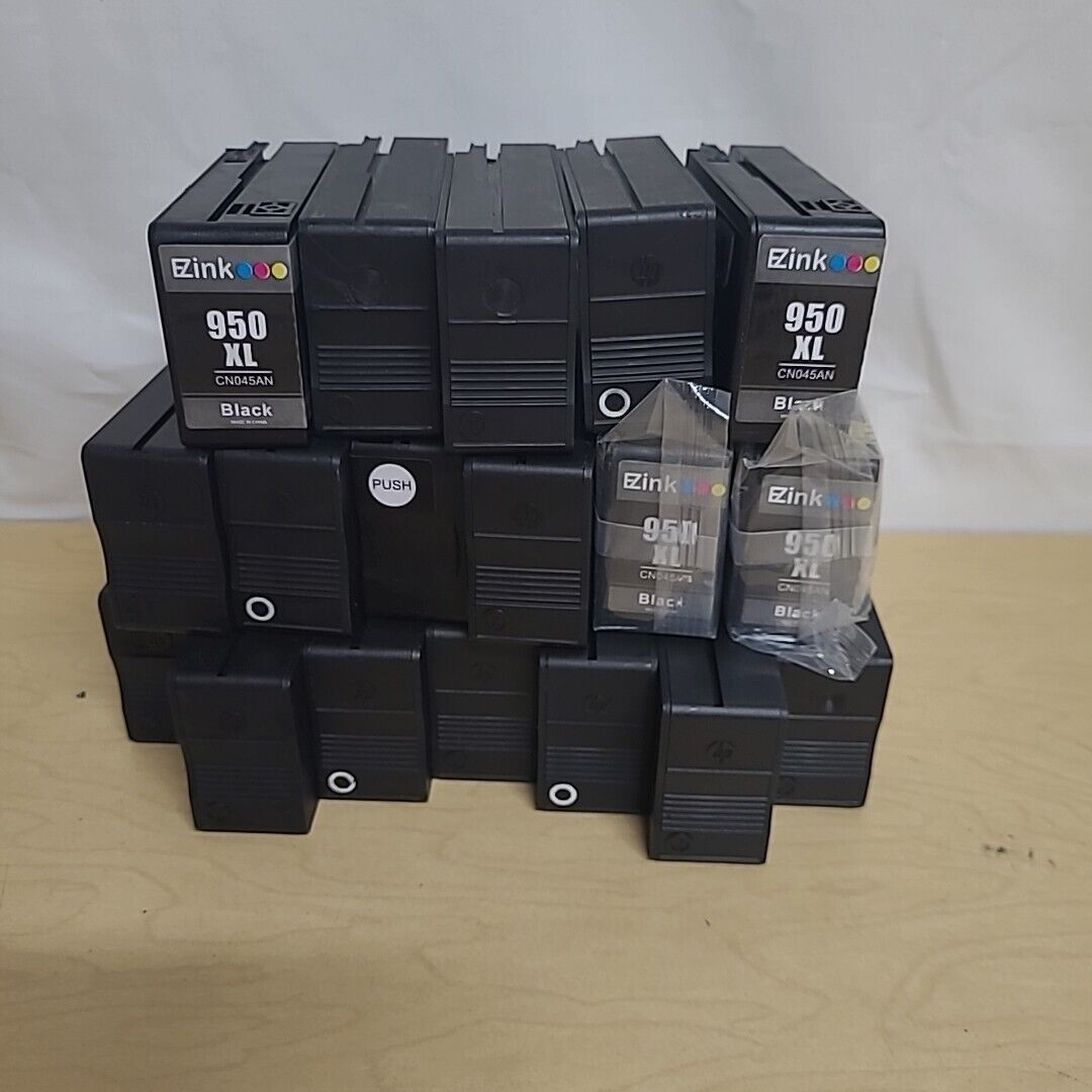 Lot of 18 HP 950 Black Ink Cartridges PARTIALLY USED Mixed OEM 3rd Party