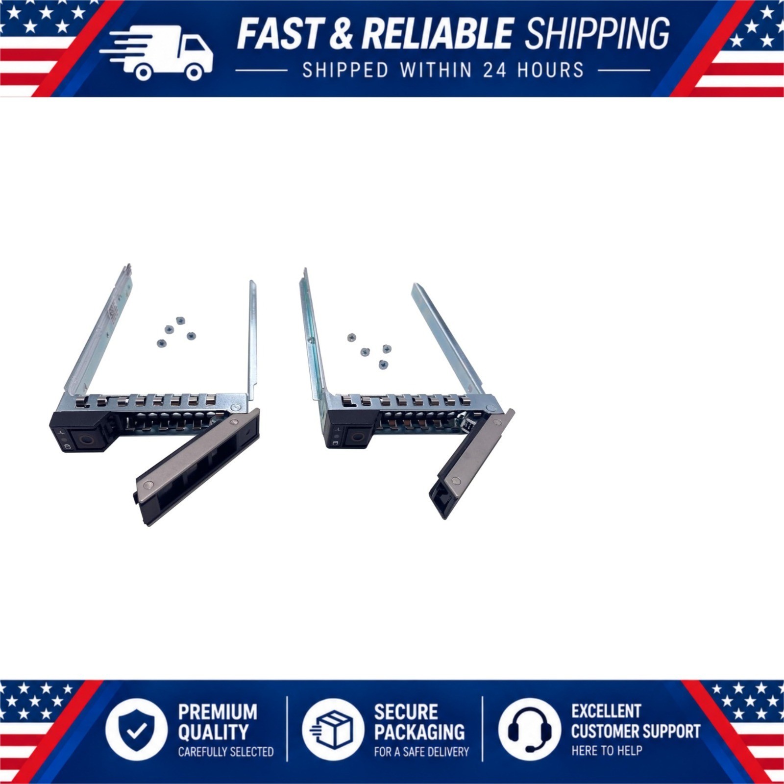 2-Pack 2.5" SSD SAS SATA Drive Caddy for Dell PowerEdge R440 R640 R740 R750