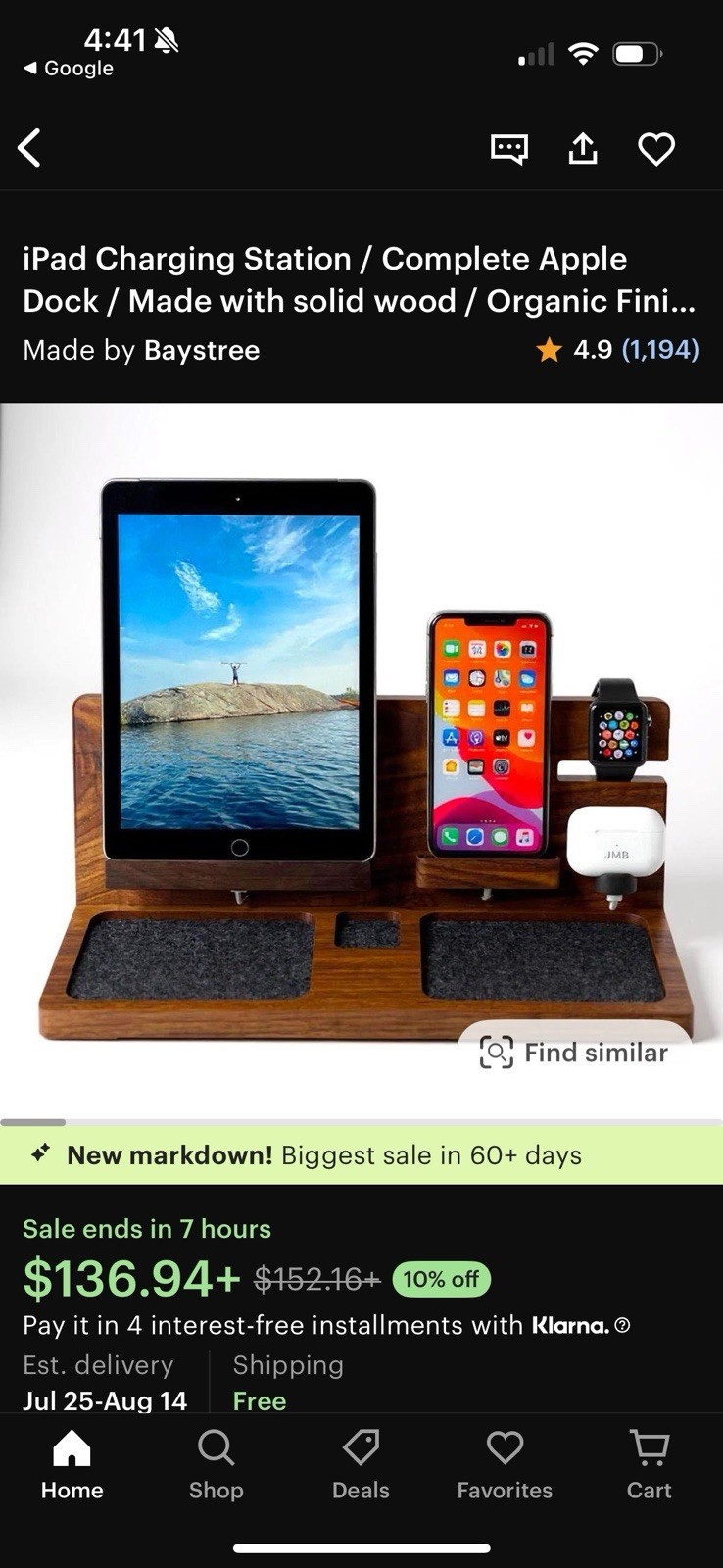 iPad Stand For Desk, Tablet Stand Holder, Extra Large Wood Phone Docking Station