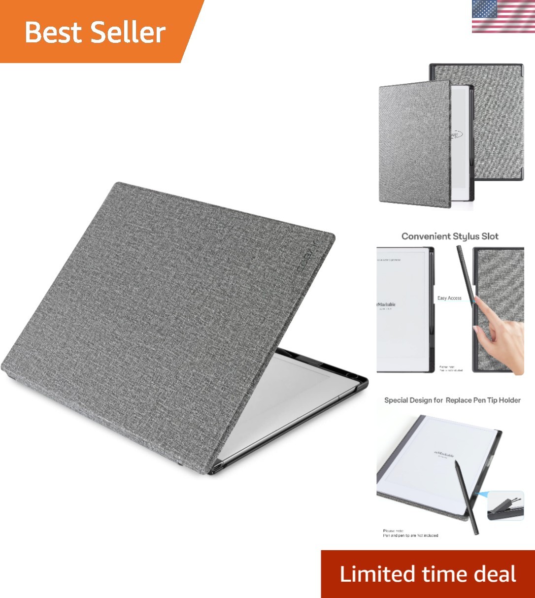 Elegant Gray Hard Shell Case for Remarkable 2 Tablet - Ultimate Drop Protection