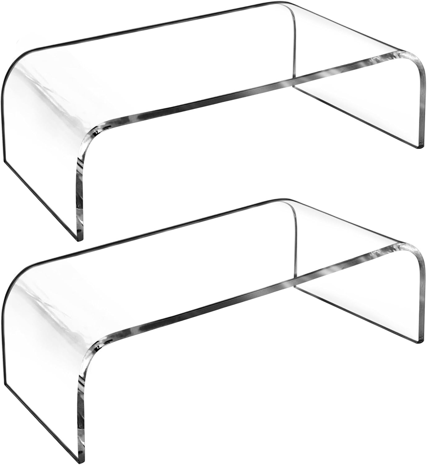 2 Pack Acrylic Laptop Monitor Stand & Computer Riser with Cat Keyboard