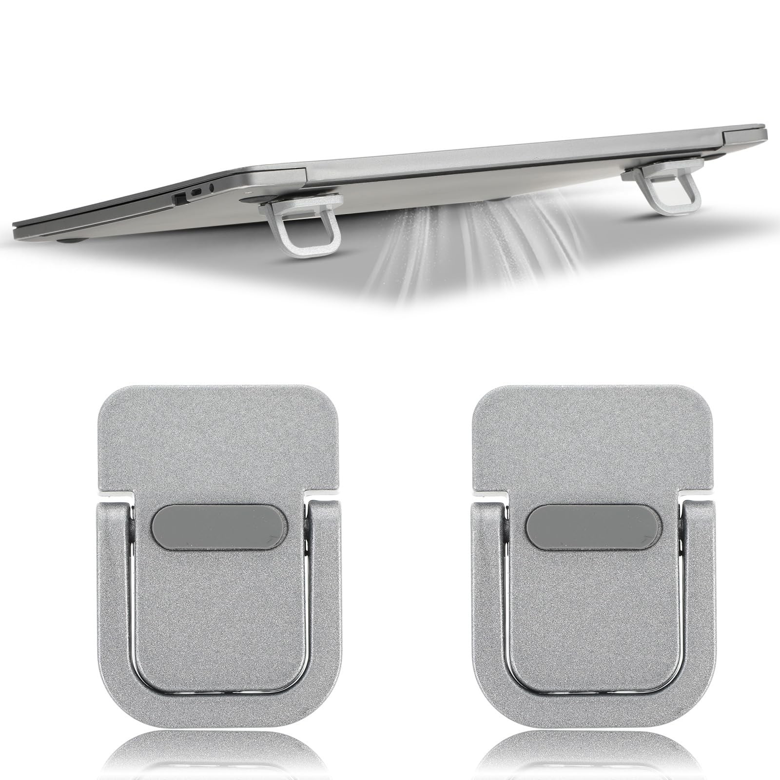 Apausvcm 2Pcs Keyboard Riser, Self-Adhesive Mini One Size, Silver