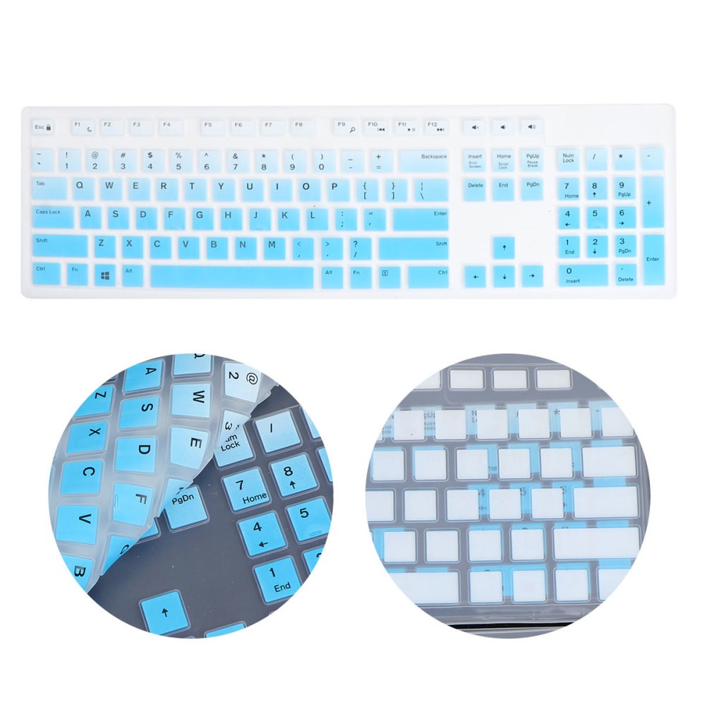 Blue Silicone Keyboard Skin 2Pcs Reusable Thin Durable Protective Keyboard Cover