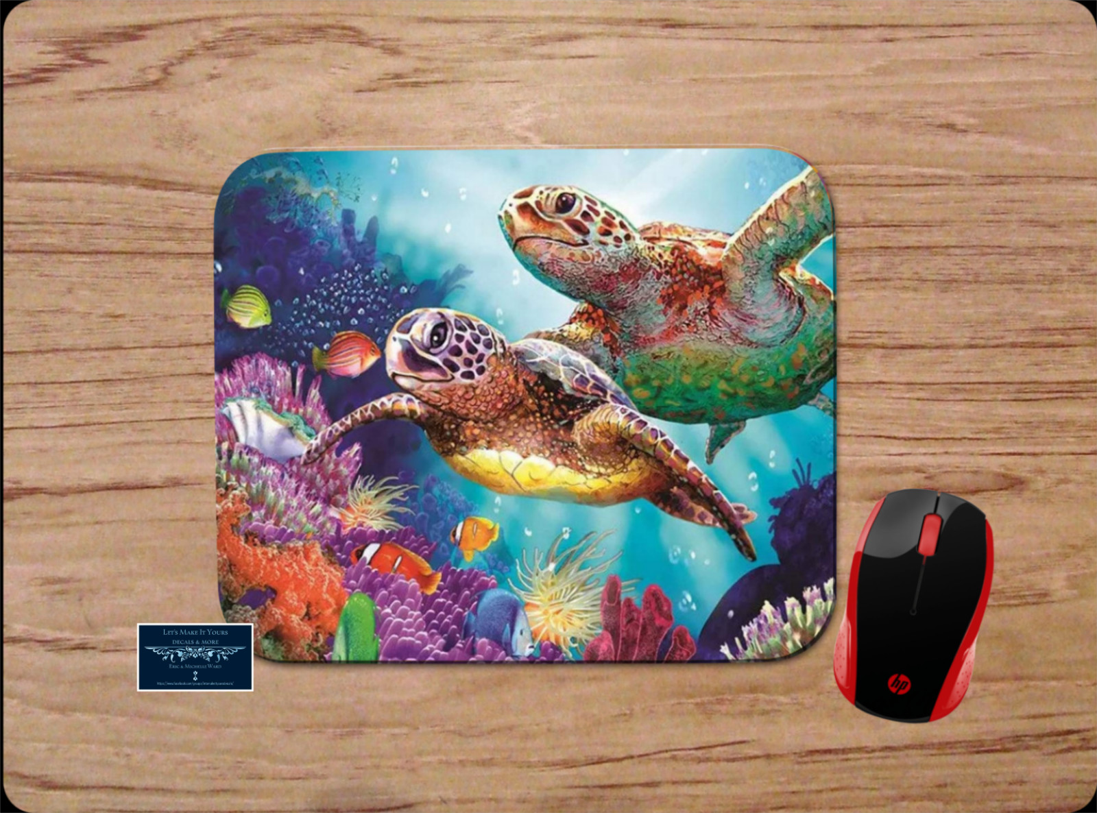 SEA TURTLES COLORFUL UNDERWATER LANDSCAPE CUSTOM MOUSE PAD DESK MAT HOME OFFICE