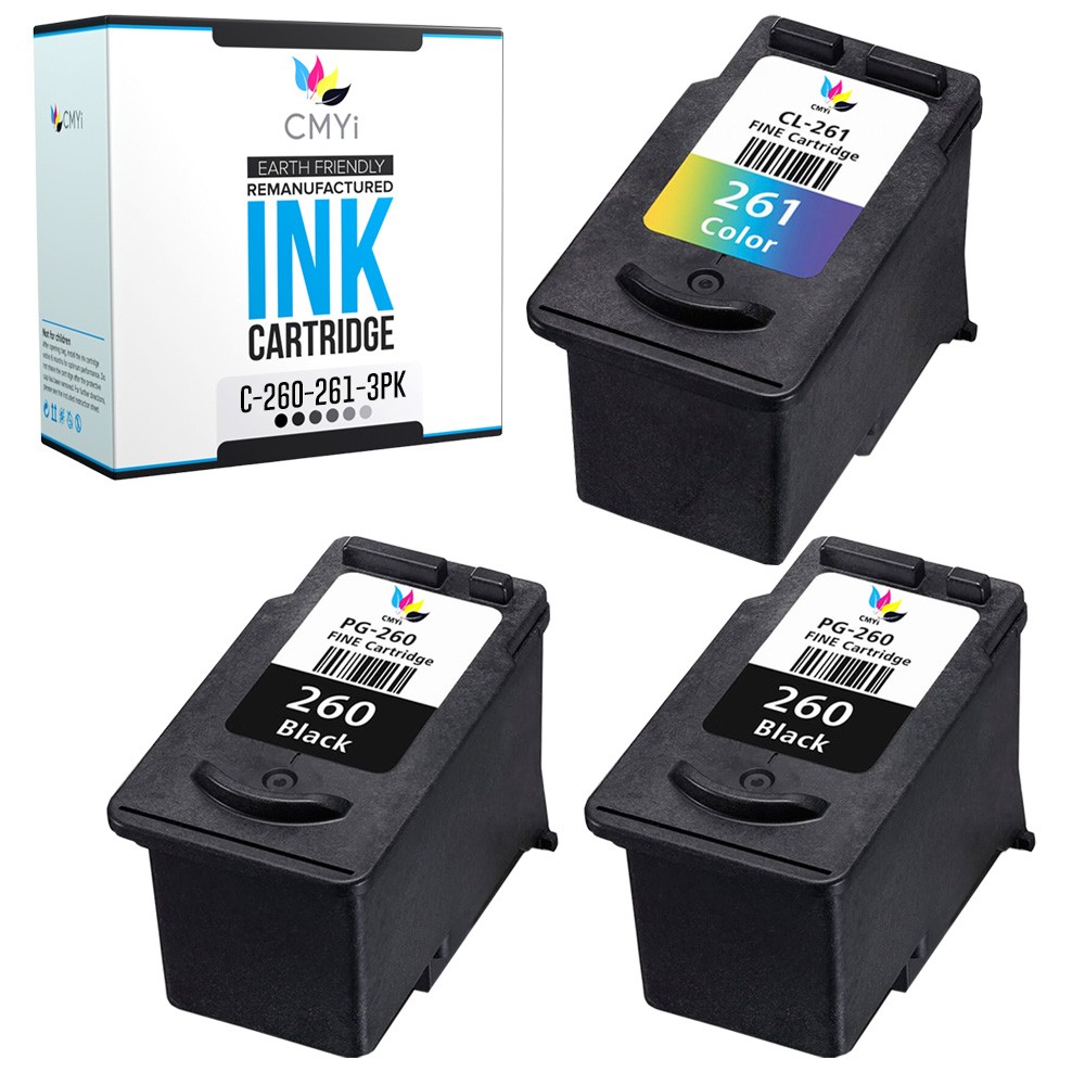 CMYi 3PK Replacement PG-260 CL-261 Ink Cartridge for Canon PIXMA TR7020 TS5320