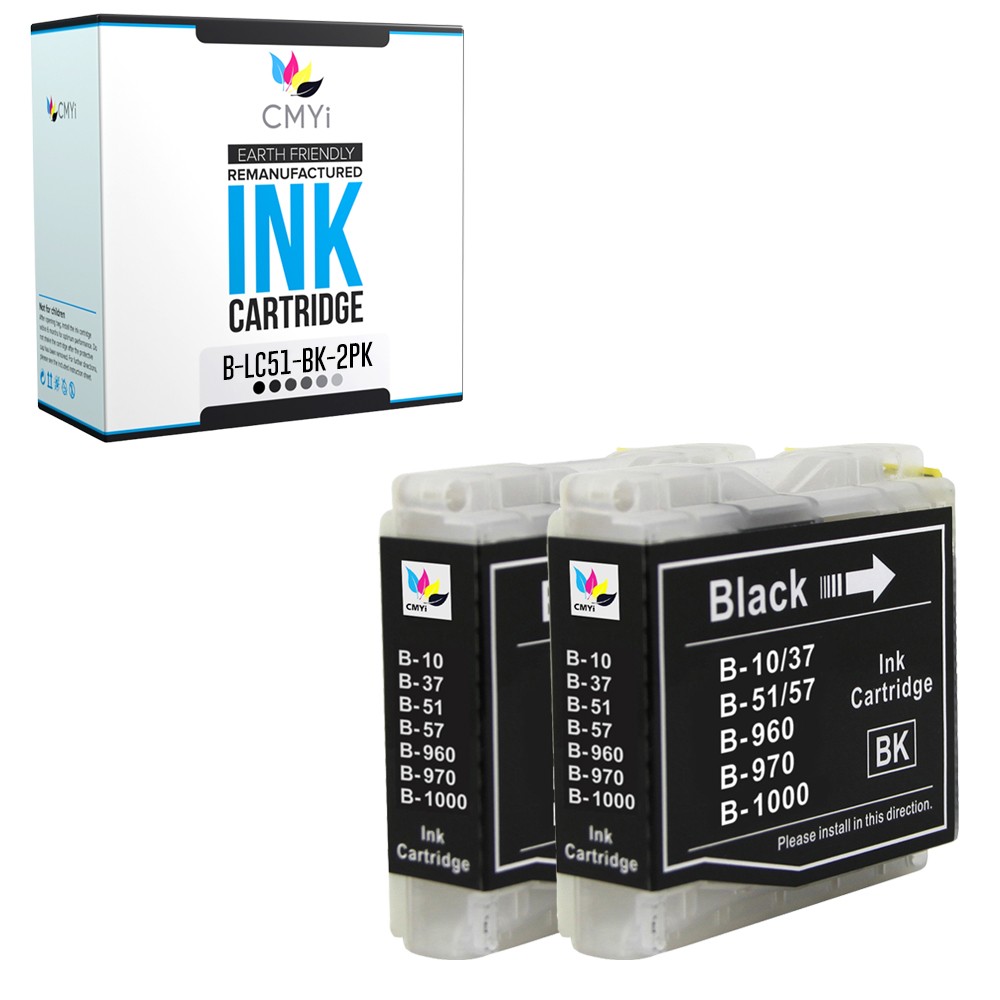 CMYi Compatible 2PK LC51BK Ink Cartridge fits Brother MFC-230C 440CN 465CN 660CN