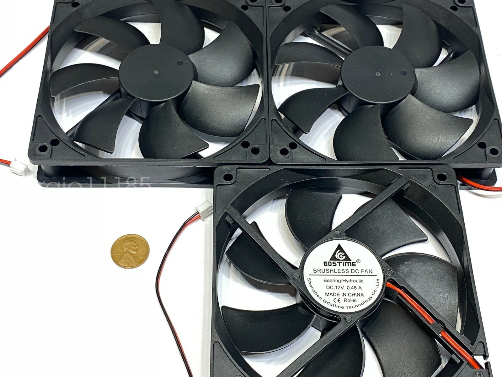 3x GDSTIME Computer Case fan Large 12V 2Pin 120mm 25mm gda blower 1225 12025