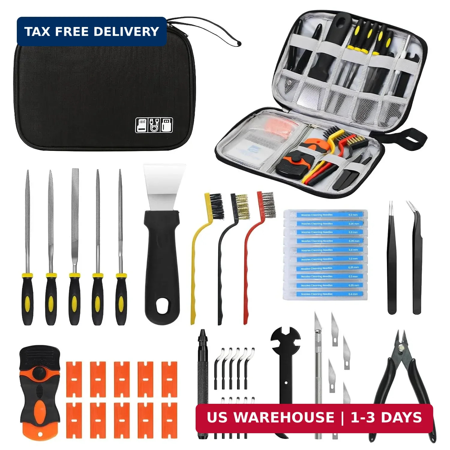 52 PCS Printer Accessories Tool Kit for 3D Printer, Compatible with FDM SLA Prin