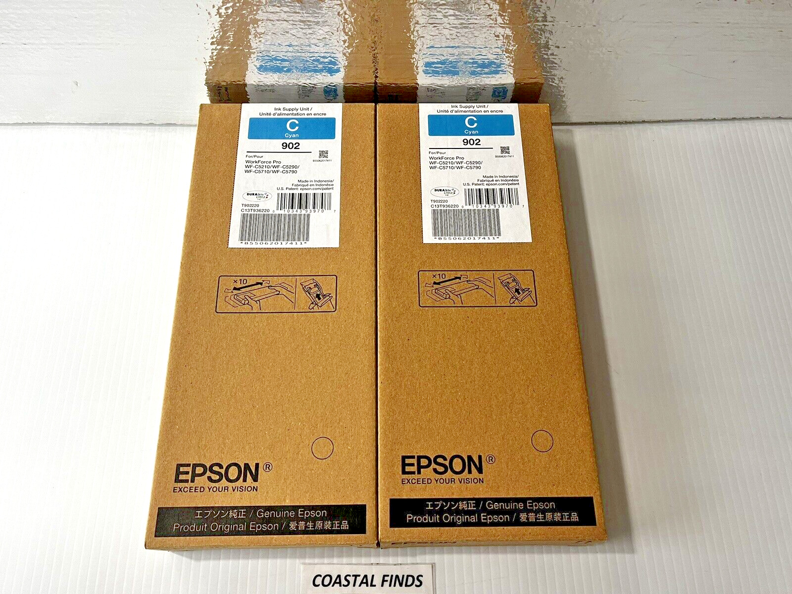 Epson 902 Cyan Ink Cartridge Lot of 2 OEM NEW Sealed 2023 Date WF-C5210 C5290