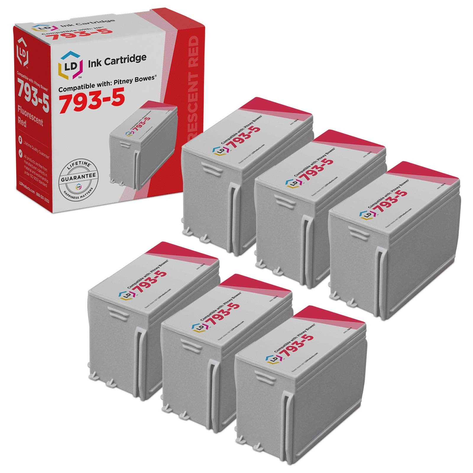 LD Comp Pitney Bowes 793-5 6pk Ink Mailing P700 DM100i DM125 DM200L